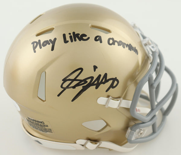 Benjamin Morrison Signed Notre Dame Mini Helmet with Play Like A Champion inscription JSA COA