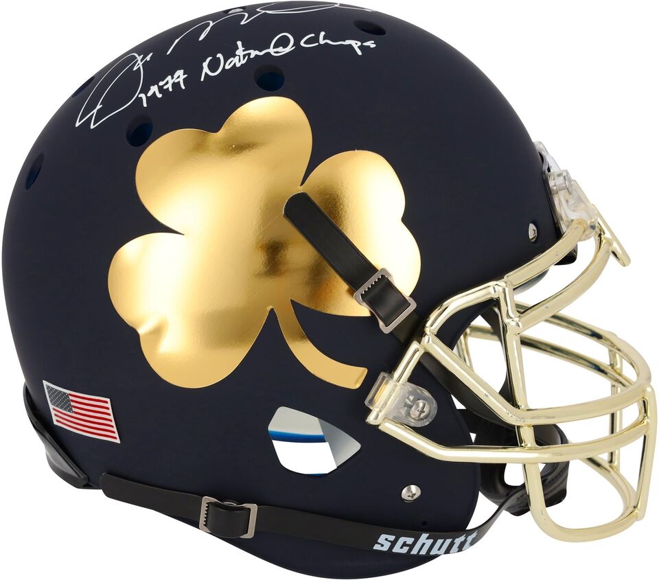 Joe Montana Notre Dame Fighting Irish Autographed Schutt Shamrock Trad – SPORTSCRACK