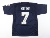 Audric Estime Autographed Notre Dame Blue Jersey