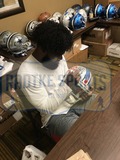 Ezekiel Elliott Signed Ohio State Buckeyes Schutt Full Size Grey NCAA Helmet