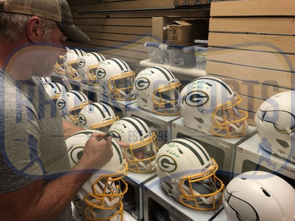 bearded expense football helmet Brett Favre Signed Green Bay Packers Speed Authentic White Matte NFL H – SPORTSCRACK