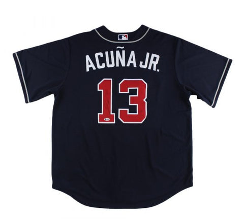 Ronald Acuna Jr. Signed Atlanta Braves Nike Blue MLB Jersey