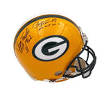 Favre, Starr, Taylor, & Hornung Signed Green Bay Packers MVPs Current Authentic NFL Helmet with 4 Inscriptions