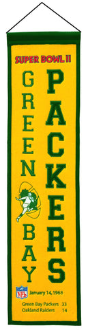 Green Bay Packers Super Bowl II Collection Heritage Banner