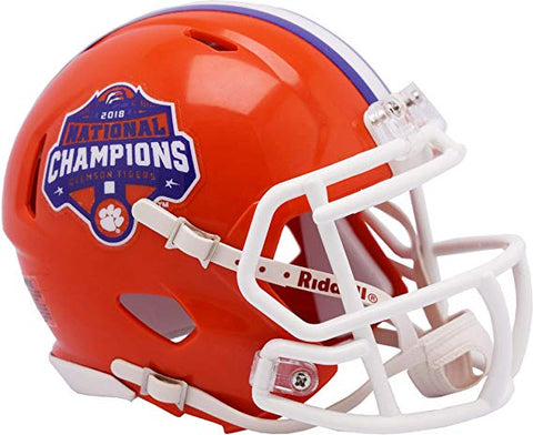 Riddell Clemson Tigers College Football Playoff 2018 National Champions Revolution Speed Mini Football Helmet