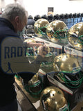 Joe Montana Signed Notre Dame Fighting Irish Schutt Raindrop 2013 Shamrock Series Helmet