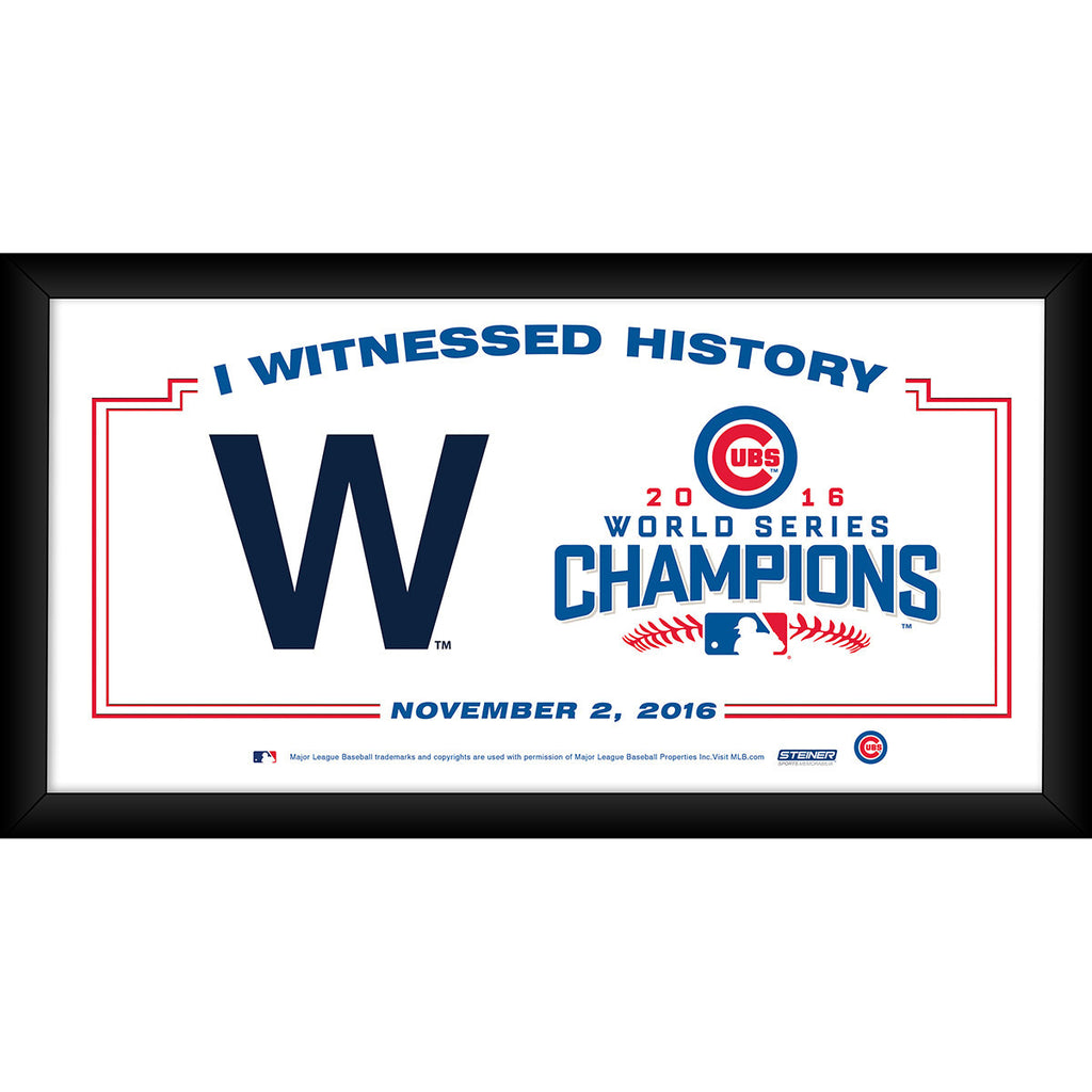 Chicago Cubs The W 2016 World Series Champions Framed 10x20 I