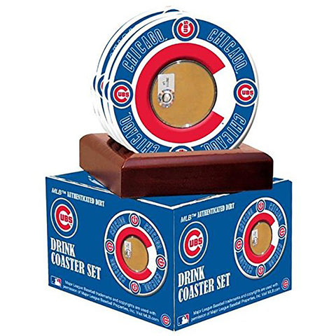 Chicago Cubs Coasters w/ Game Used Dirt (Set of 4)