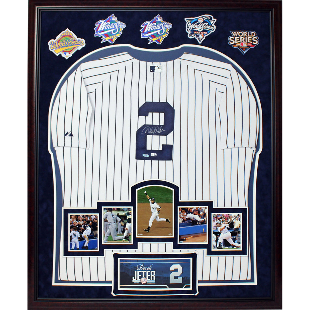 Derek Jeter Signed Yankees Home Jersey Framed w/ Career Moments Images –  SPORTSCRACK