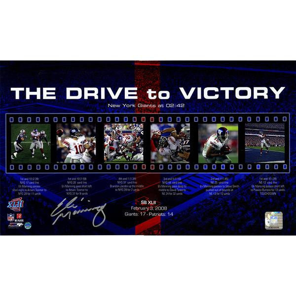 Eli Manning Signed Giants "The Drive to Victory" Filmstrip Collage 10x17 Photo