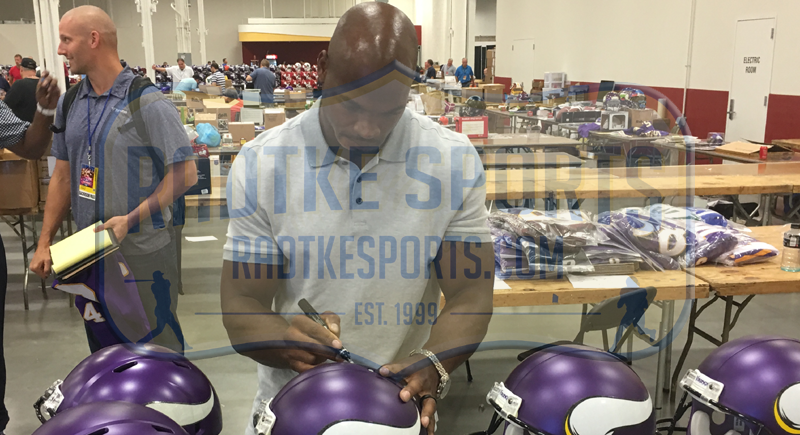 adrian football helmet Adrian Peterson Signed Minnesota Vikings Riddell Authentic NFL Helmet – SPORTSCRACK
