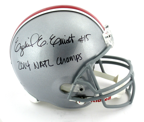 Ezekiel Elliott Signed Ohio State Buckeyes Riddell Full Size Helmet With "2014 Natl Champs" Inscription