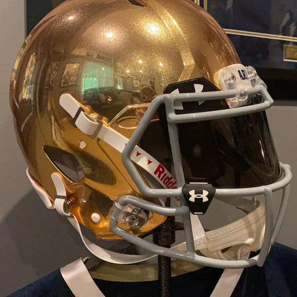 ara on nd football helmets Notre Dame Fighting Irish “ARA” 2017 Authentic Riddell Speed HYDROFX Helmet