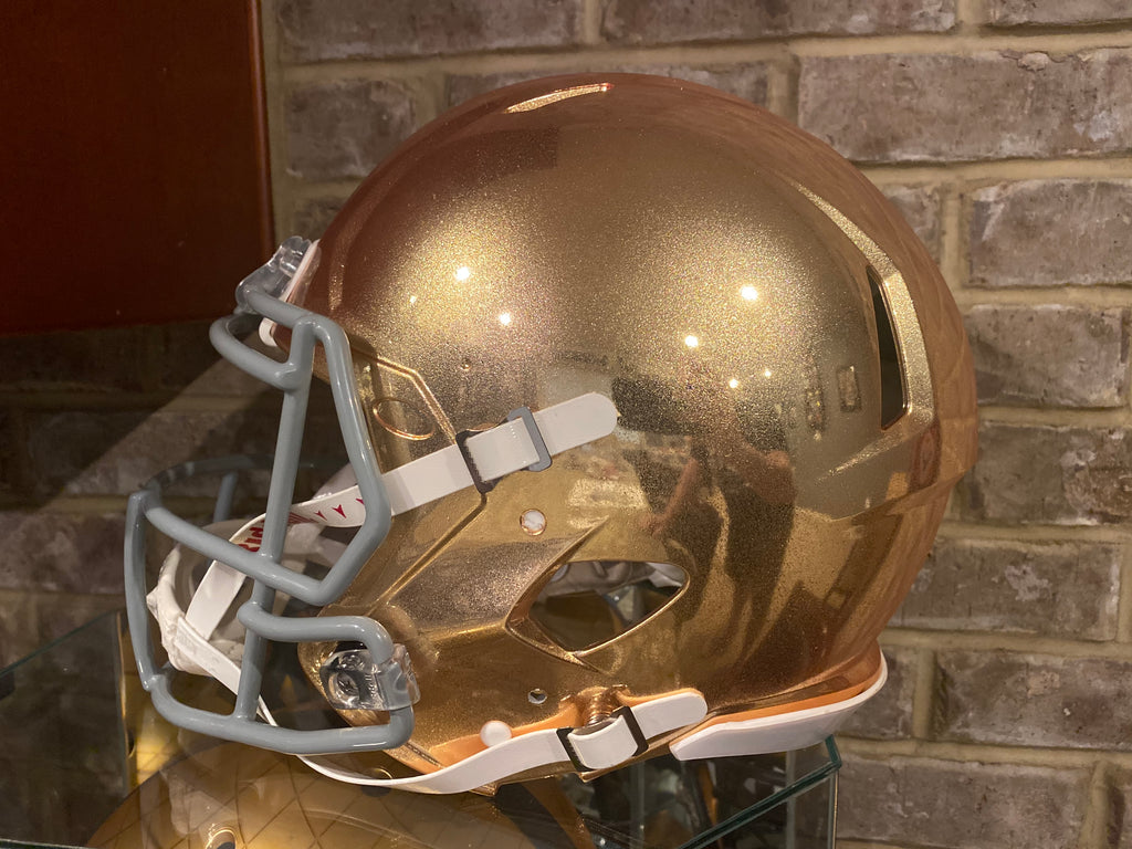 do notre dame football helmets have real gold in them Notre Dame Fighting Irish Authentic Riddell Speed HYDROFX Helmet – SPORTSCRACK