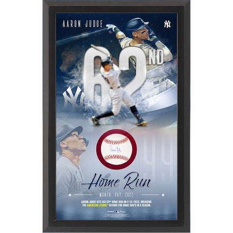 Fanatics Authentic Aaron Judge New York Yankees American League Home Run Record Autographed Baseball Shadowbox Collage
