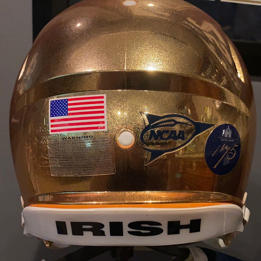 ara on nd football helmets Notre Dame Fighting Irish “ARA” 2017 Authentic Riddell Speed HYDROFX Helmet