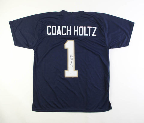 Lou Holtz Signed Notre Dame #1 Jersey