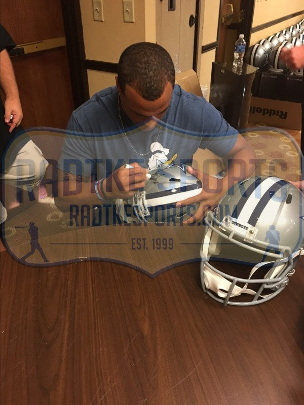 Dak Prescott Signed Dallas Cowboys Lunar Eclipse White Matte Riddell Full  Size Speed Helmet - Schwartz Authentic