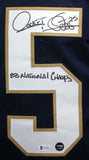 Raghib “Rocket” Ismail Signed Notre Dame Custom Blue Jersey With “88 National Champs” Inscription