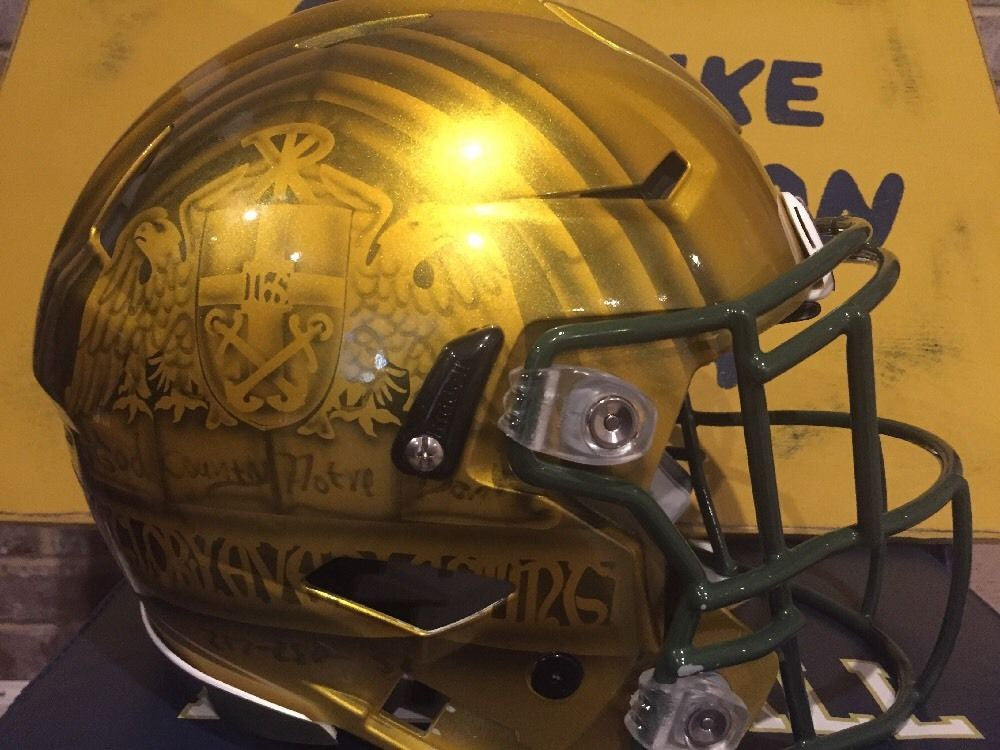 Notre Dame Football - Shamrock Series Helmets paint process by