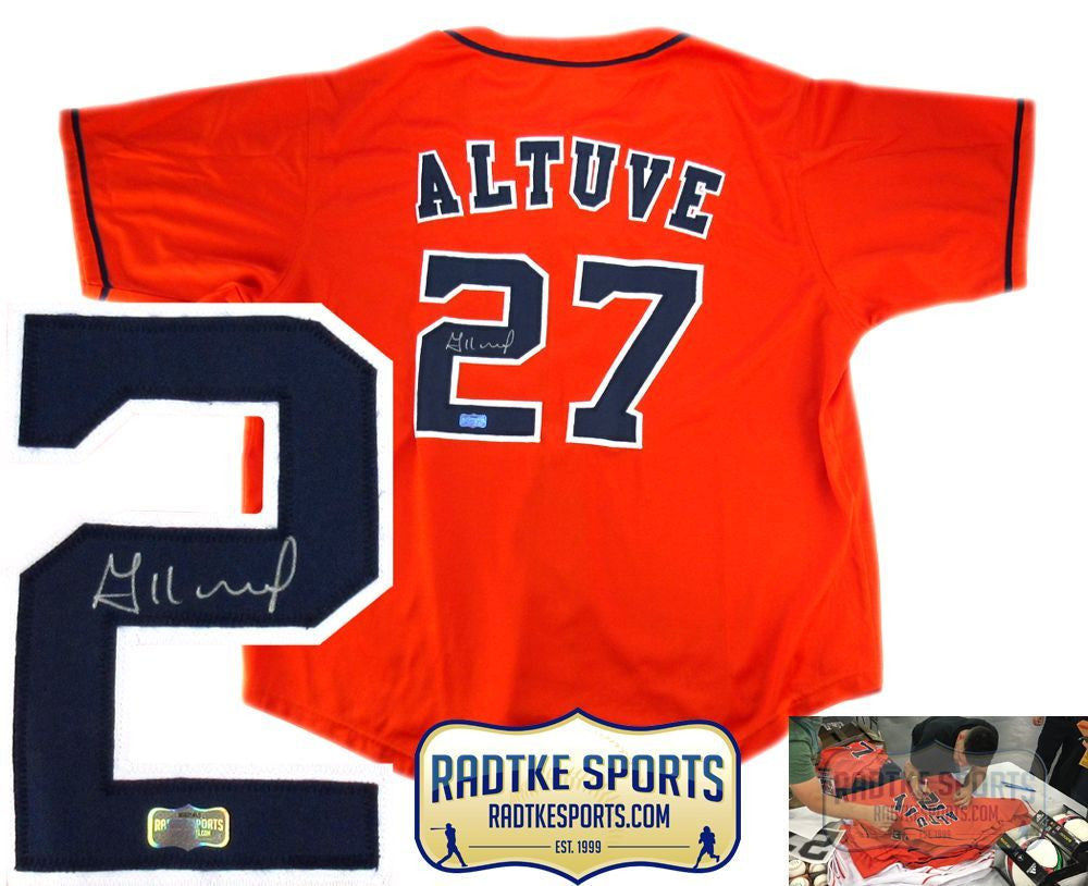 Jose Altuve Signed Houston Astros MLB Style Throwback Jersey (JSA COA) –