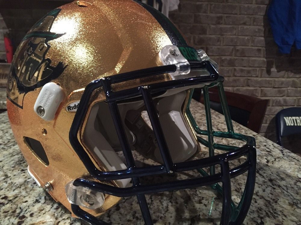 Notre Dame Football 2015 Shamrock Series Game Used Worn Helmet #5 Notre Dame Football 2015 Shamrock Series Game Used Worn Helmet #5
