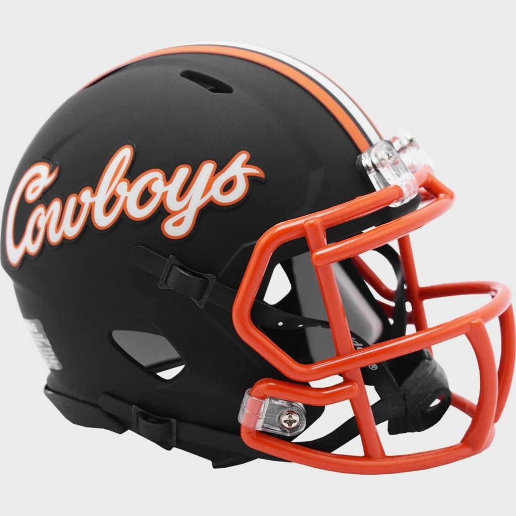 black and red chrome football helmet OKLAHOMA STATE MATTE BLACK RIDDELL SPEED MINI HELMET – SPORTSCRACK