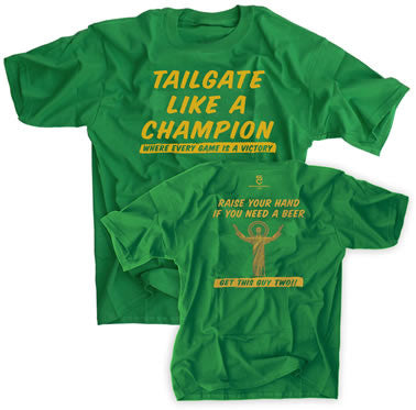 TAILGATE LIKE A CHAMPION TOUCHDOWN JESUS GREEN SHIRT -  - SPORTSCRACK