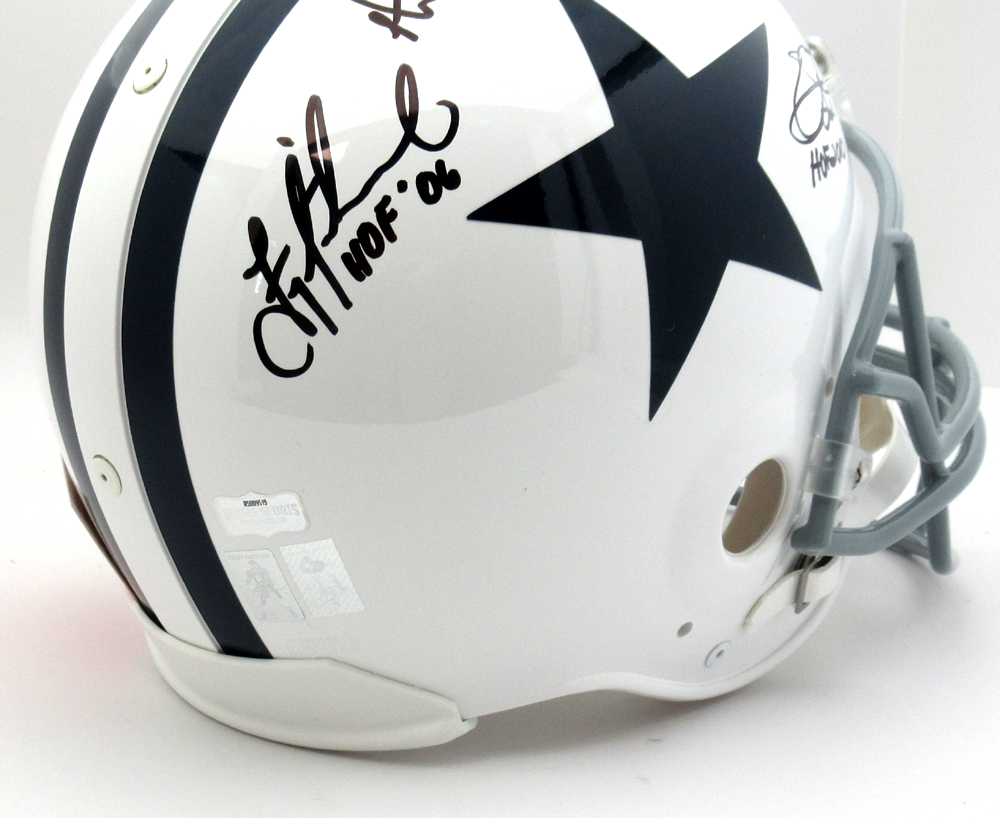 cowboys emmiyt smith helmet Troy Aikman, Emmitt Smith & Michael Irvin Autographed/Signed Dallas Co – SPORTSCRACK