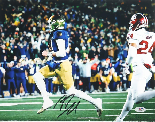Riley Leonard Signed Notre Dame Fighting Irish 11x14 Photo vs Indiana PLAYOFF (PSA)