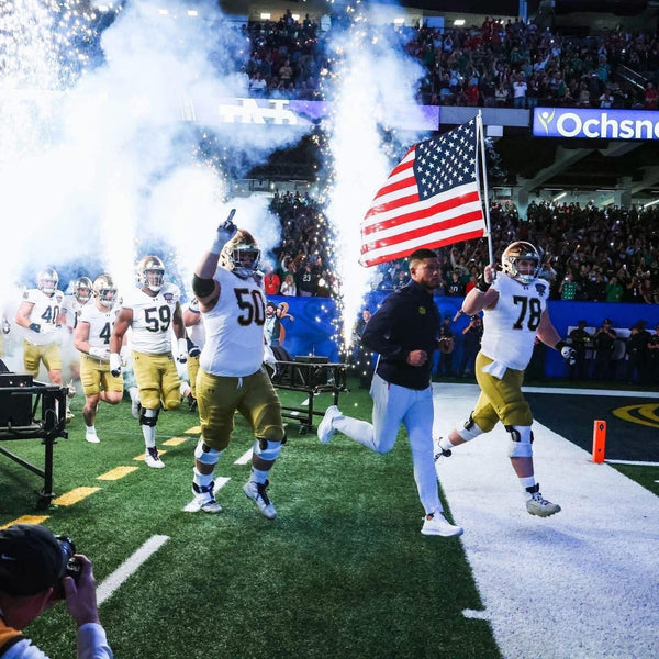 Pat Coogan Marcus Freeman USA Flag 8x10 NCAA Notre Dame Sugar Bowl Photo