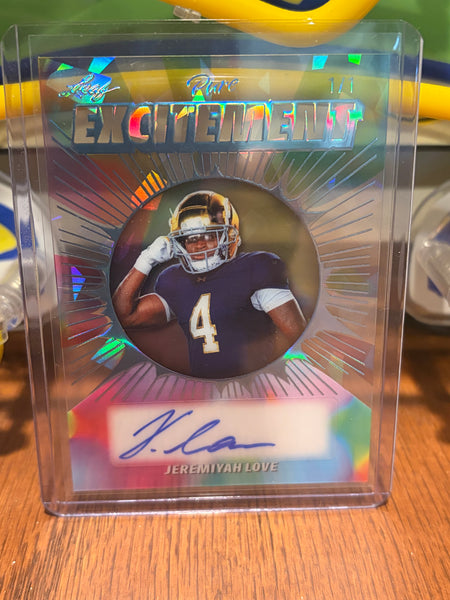 Jeremiyah Love Autograph Notre Dame Leaf Rookie Card 1/1