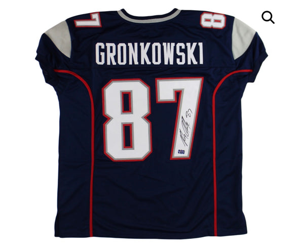 Rob Gronkowski Signed Navy Custom #87 New England Patriots Jersey
