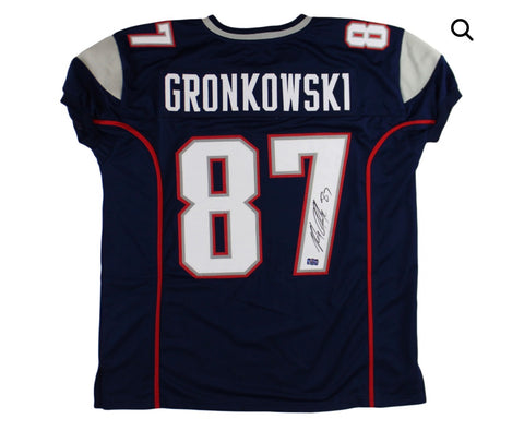 Rob Gronkowski Signed Navy Custom #87 New England Patriots Jersey