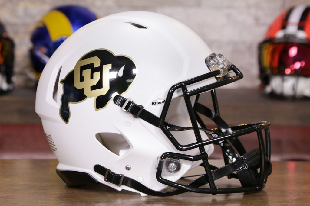colorado football helmets s2s Colorado Buffaloes Speed Replica Football Helmet Matte White – SPORTSCRACK