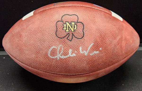 Charlie Weis Signed Notre Dame Game Model Wilson Football Steiner