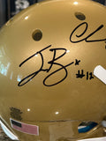 Notre Dame Ian Book & Chase Claypool Signed Schutt Full Size Rep Helmet Beckett COA
