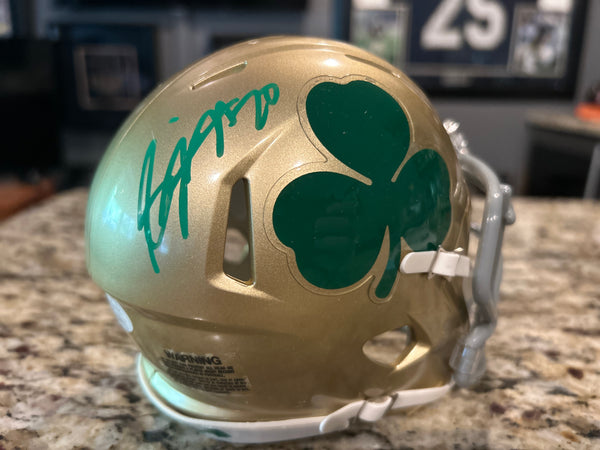 Benjamin Morrison Signed Notre Dame Shamrock Mini Helmet