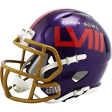 Super Bowl 58 Purple Riddell Mini Speed Football Helmet