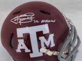 Johnny Manziel Autographed Texas A&M Aggies Maroon Speed Mini Helmet "12 Heisman" JSA