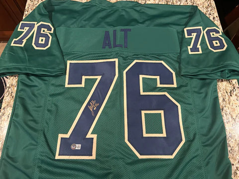 Joe Alt Signed #76 Notre Dame Green Custom Jersey