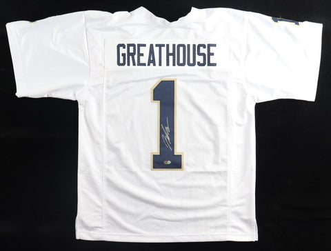 Jaden Greathouse Signed Notre Dame Custom White Jersey PIA COA