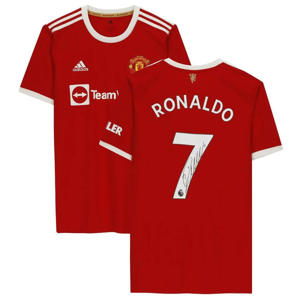 Cristiano Ronaldo Manchester United Fanatics Authentic Autographed Red Adidas 2021 Jersey