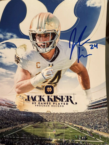 Jack Kiser Signed Notre Dame Fighting Irish 8x10 Photo JSA COA Most Games Played