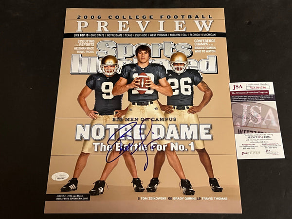Brady Quinn Notre Dame Fighting Irish Signed 11x14 Photo Sports Illustrated Cover