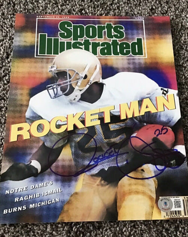 Raghib 'Rocket' Ismail Signed Notre Dame SI Photo 8x10