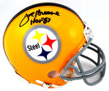 Joe Greene Signed Pittsburgh Steelers Riddell Yellow Throwback NFL Mini Helmet with “HOF 87” Inscription