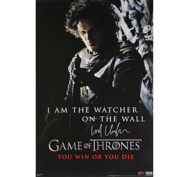 Kit Harington Signed Game of Thrones 24×36 – I am the Watcher on the Wall Poster