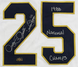 Raghib “Rocket” Ismail Signed Notre Dame Custom White Jersey With “88 National Champs” Inscription