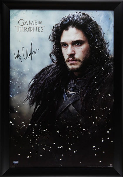 Kit Harington Signed Game of Thrones Jon Snow Framed Poster